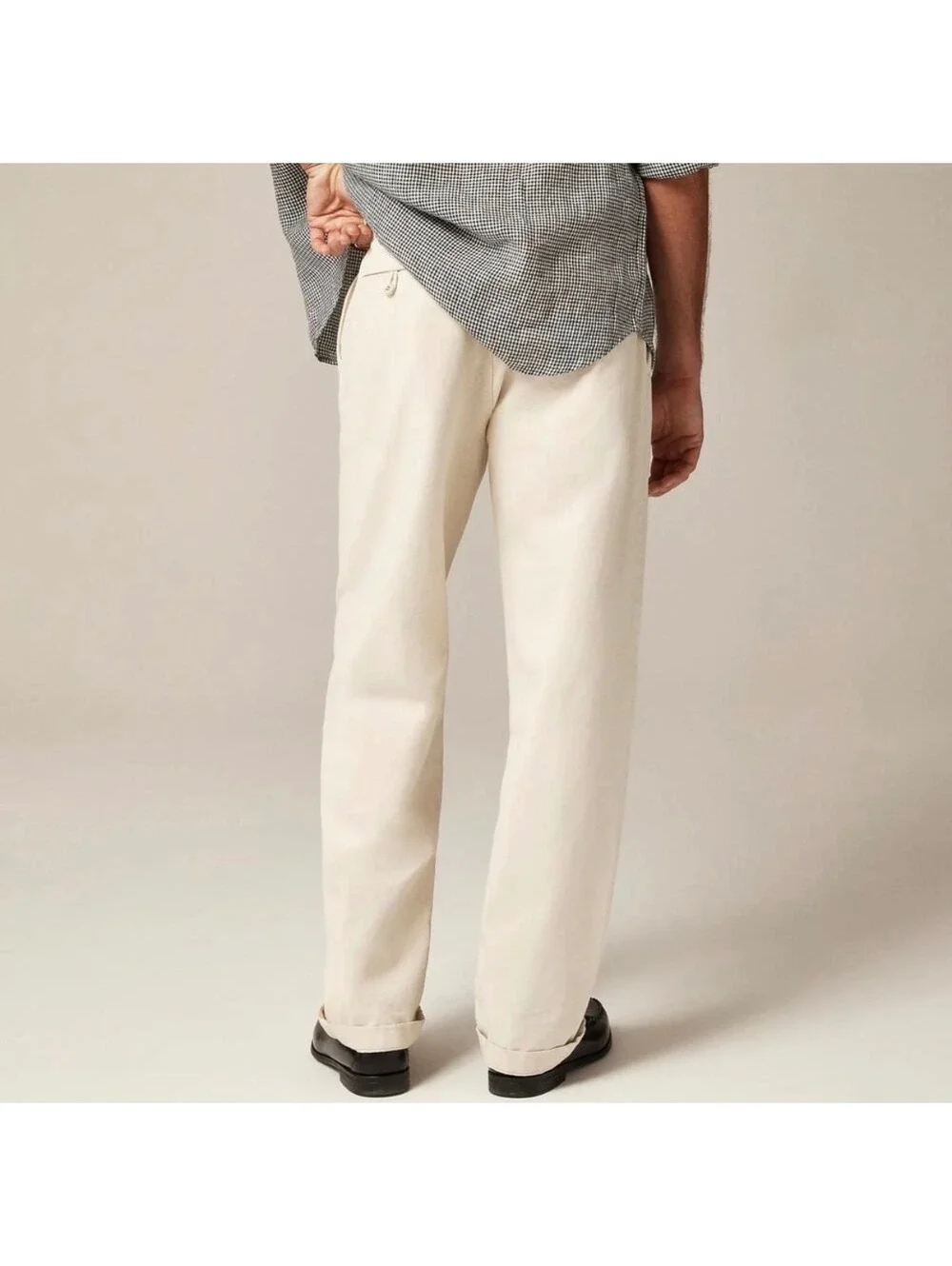 NWT JCrew Mens 32x32 Pants Cream Classic Canvas Trousers BW595 100 Cotton Chinos